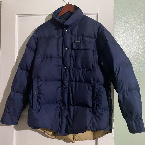 Vintage Men's Ralph Lauren Polo Sport Navy/Tan Jacket Puffer Coat - Men Small - Picture 4 of 14